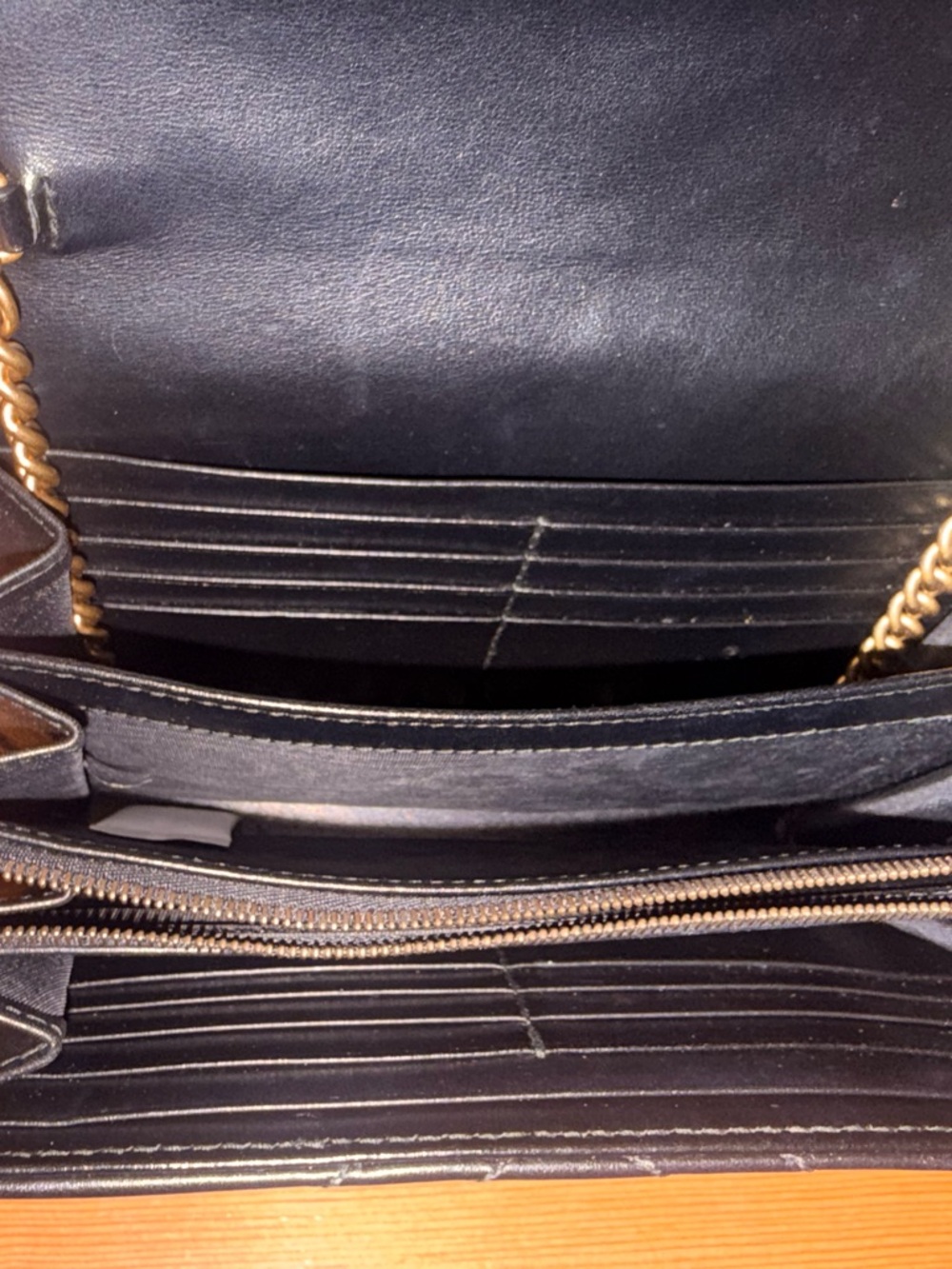 Gucci Black Chevron Matelassé Mini Bag with Gold Double G - Picture 6 of 8